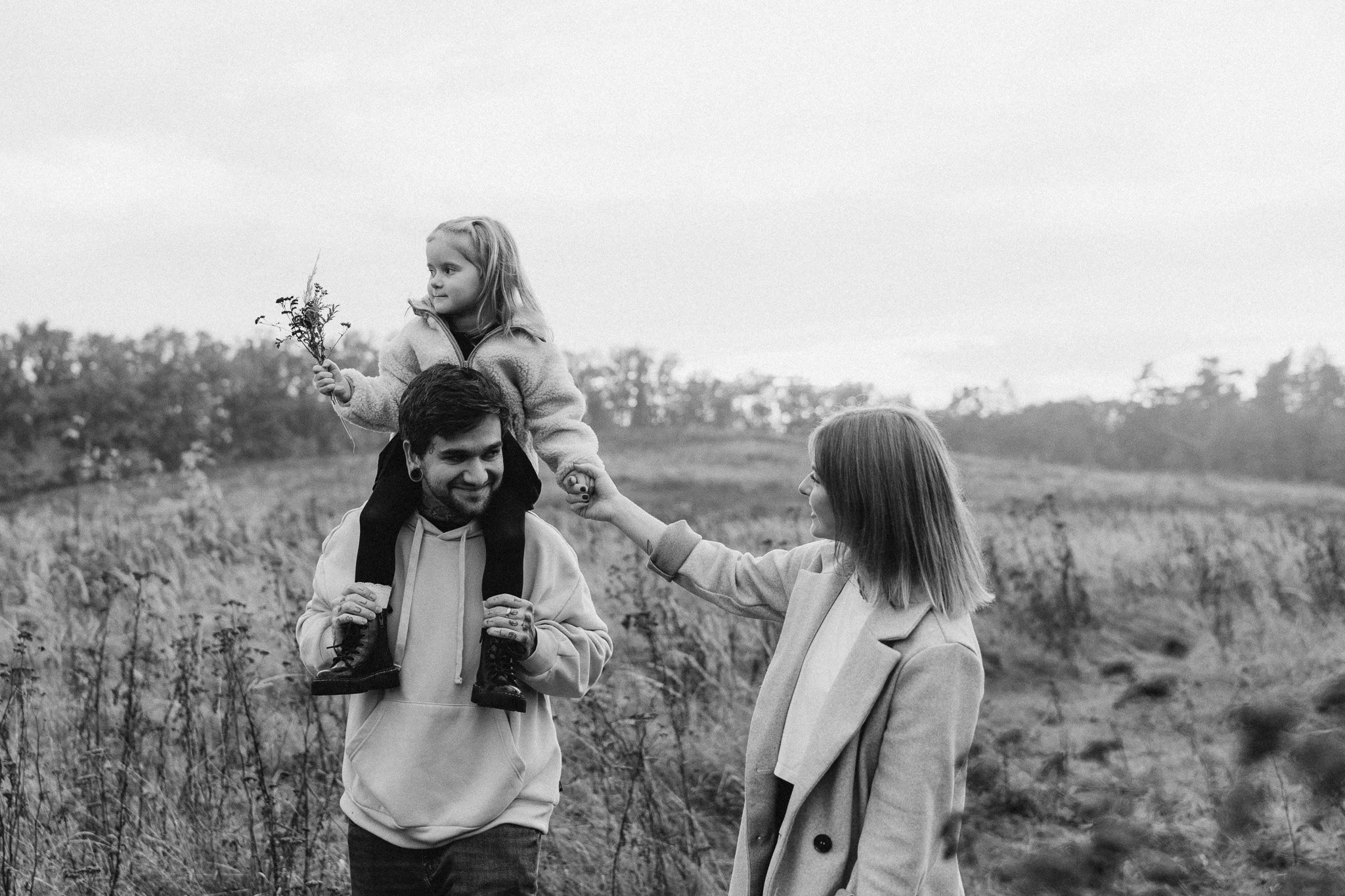 Rodinné focení během klidného podvečera