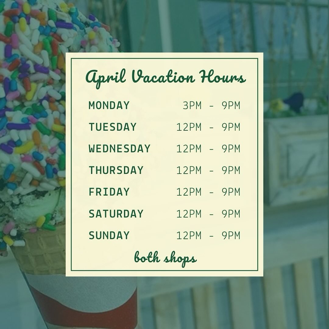 With school vacation around the corner we&rsquo;ve expanded our hours at both shops for the week&hellip; ☀️ 🍦#bedfordfarms #GDFIC