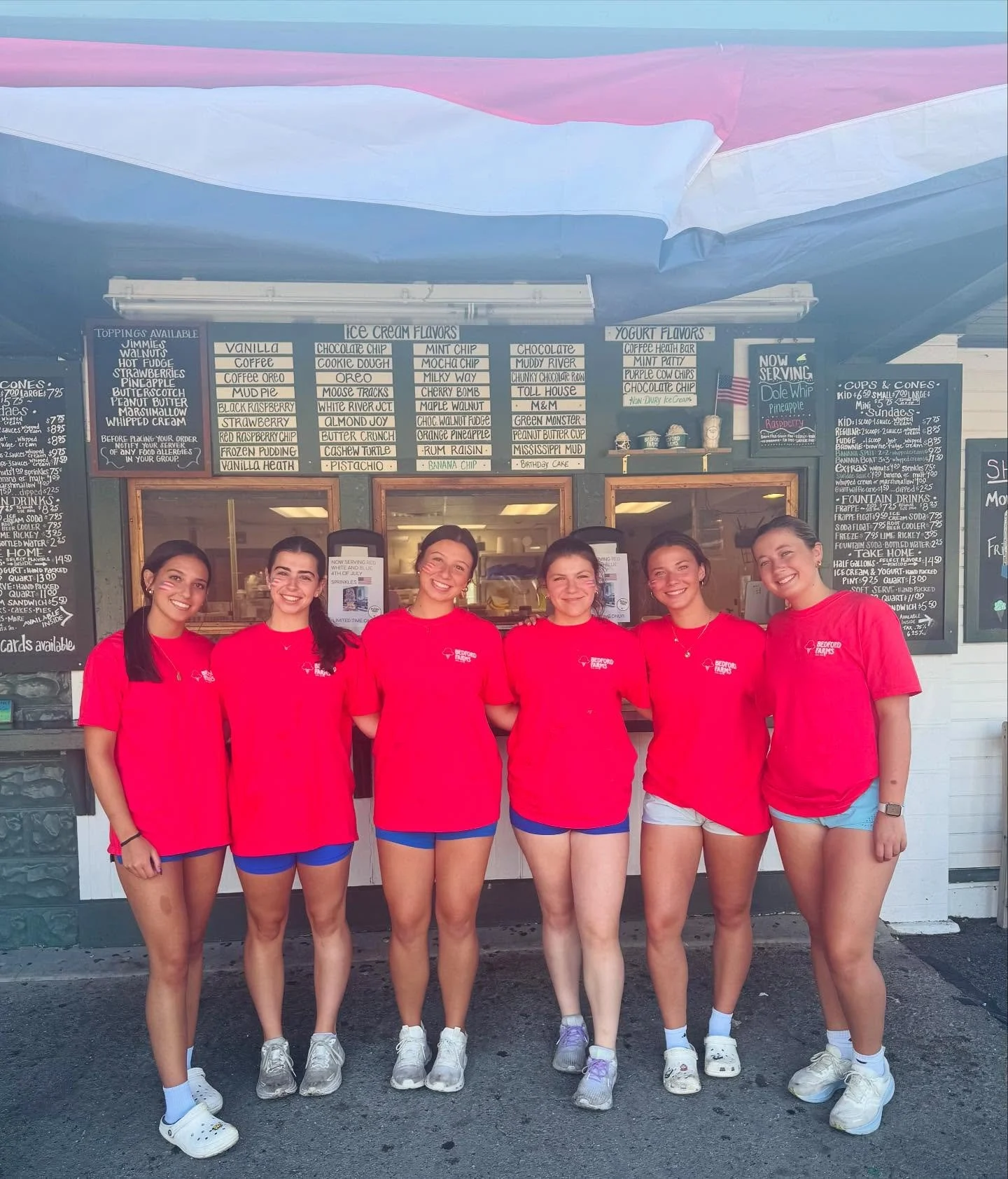 🇺🇸✨ Happy 4th of July!!!!!! We&rsquo;re open till 10pm tonight at our Bedford location&mdash;come celebrate with us and say hello to our friendly (and very festive) staff!!! ❤️🤍💙#4thofjuly #icecream #icecreamofma