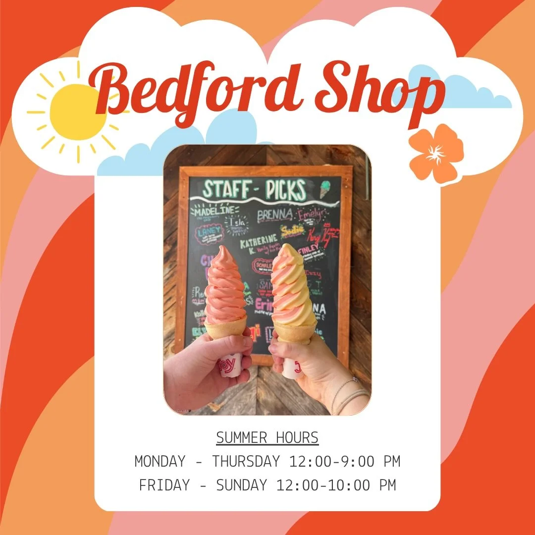 Summer is here! Now serving Peach and Pineapple dole whip at our Bedford shop! Open until 10 PM on weekends ☀️ 

#bedfordfarms #icecream #gdfic #greatdayforicecream #dolewhip