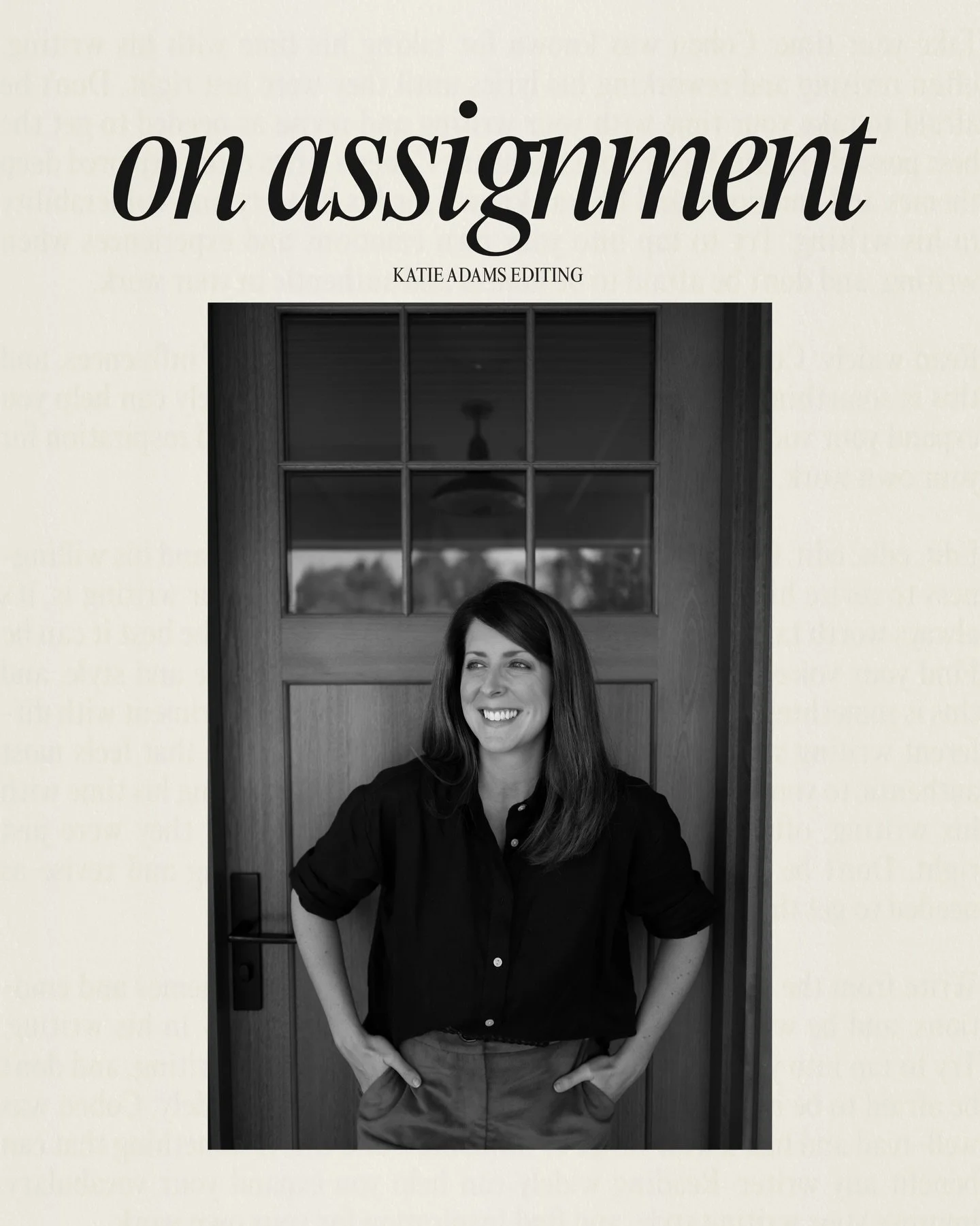 meet katie adams:

a freelance editor with over a decade of experience working with several top nyc publishers.

your go-to for perfecting your manuscript or proposal, fiction or nonfiction.

✍🏼👩🏻&zwj;💻📓

#freelanceeditor 
#bookediting 
#manuscr