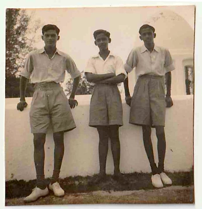 Dad with school friends in Penang late 1940s