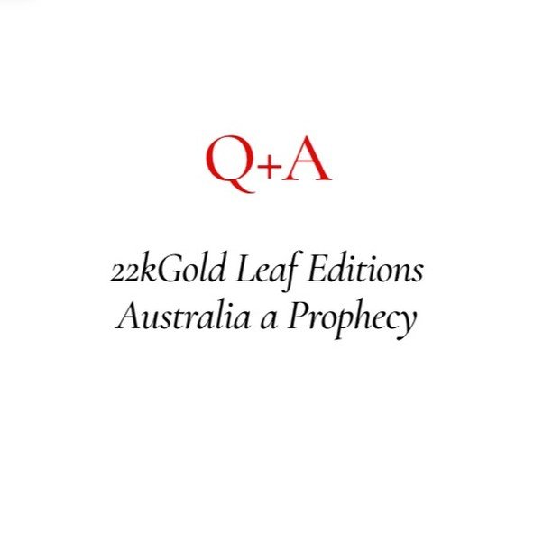 Answering questions about how applying 22k gold leaf by hand on my giclee print &quot;Australia A Prophecy&quot; alters the image. It is subtle and a personal taste. I think the non-gold-leaf prints look incredible because my photographer Juliette sh