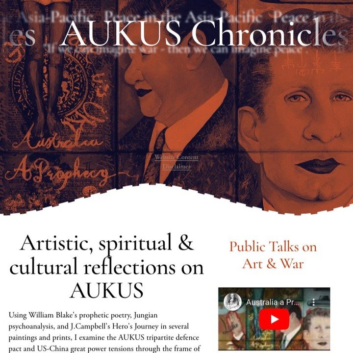 Web Updates: I have now added all my art &amp; war public talks recorded on video from 2012 to 2023 to my AUKUS Chronicles page on my website at: 

https://www.carlgopal.com/aukus