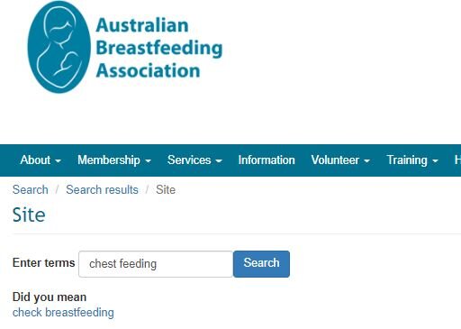 ABA website chest feeding searcg results.JPG