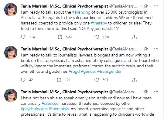 Tania Marshall Psyhcologist Twitter screenshot.JPG