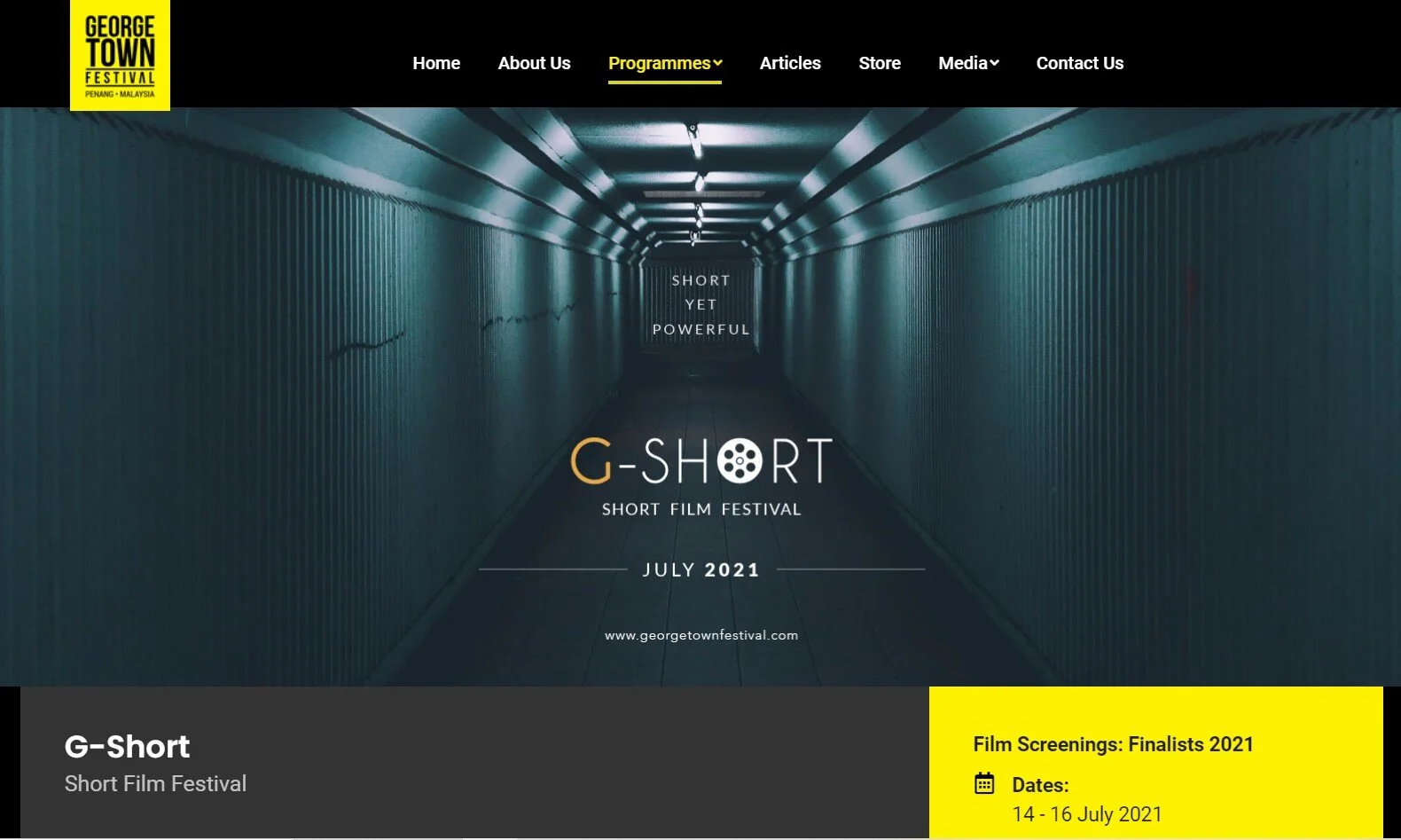 G-Short is a short film festival held as part of the George Town Festival 2021. My film, "I Got Covid", made it into the top 30 finalists (Out of 697 submissions internationally!) - By George Town Festival - July 2021