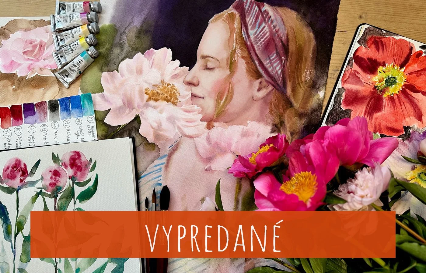 Štylizovaný portrét s florálnym príbehom