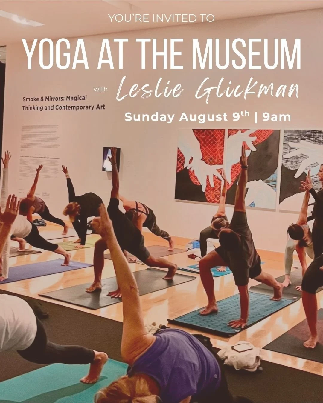 Escape the summer heat and join Leslie for a beautiful morning of movement, mindfulness, and art at the Boca Museum of Art.

This all-levels yoga class is a chance to slow down, move with intention, and enjoy the inspiring surroundings of the museum 