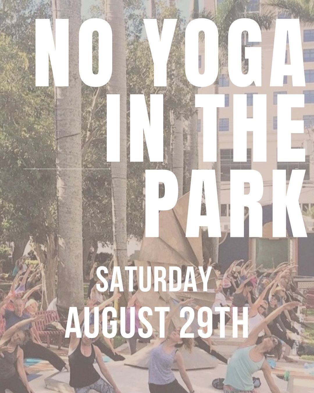 REMINDER: No Yoga in the Park this weekend!

Take a break from the heat and join us in the studio instead.

Come move, breathe, cool down, and start your weekend with us. We&rsquo;d love to see you!