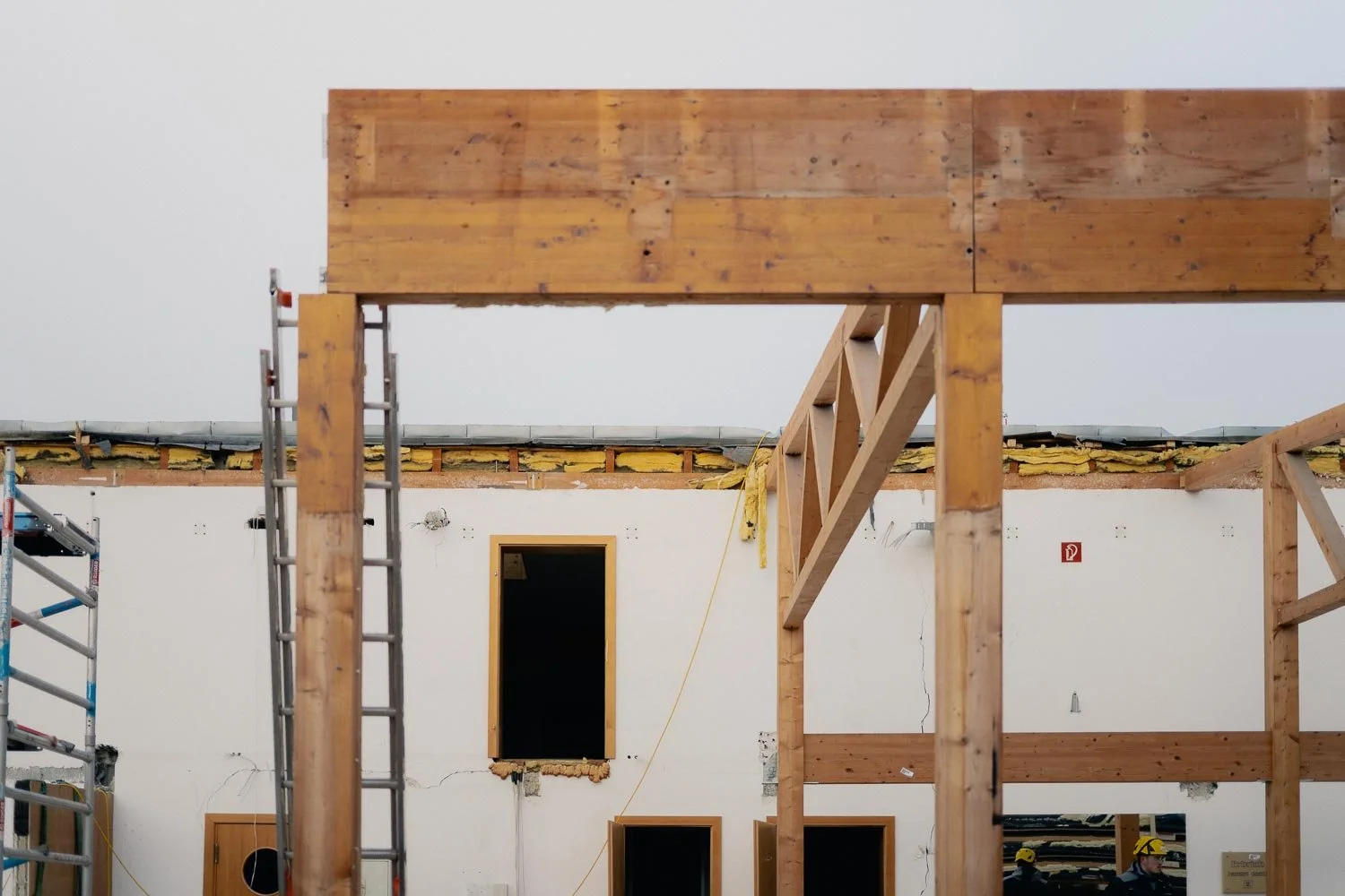 Detailaufnahme der historischen Holzverbindungen beim Re-Use Projekt Zechmeister in Hollabrunn.