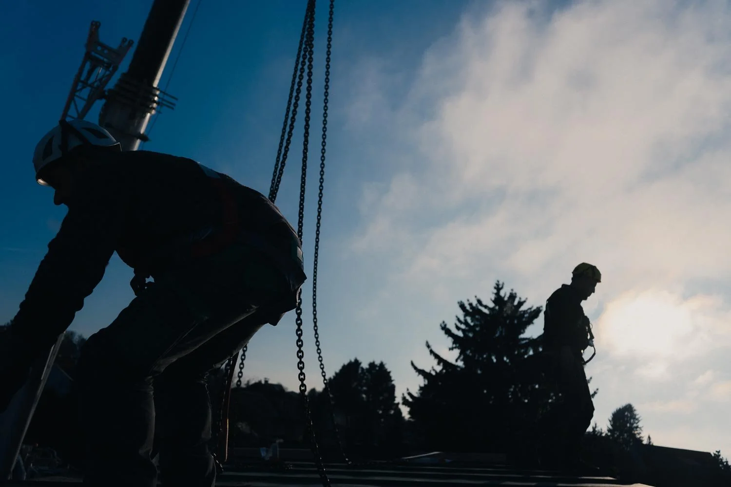 Dokumentation der Demontage einer historischen Holzkonstruktion durch Leyrer und Graf Holztechnik in Hollabrunn.