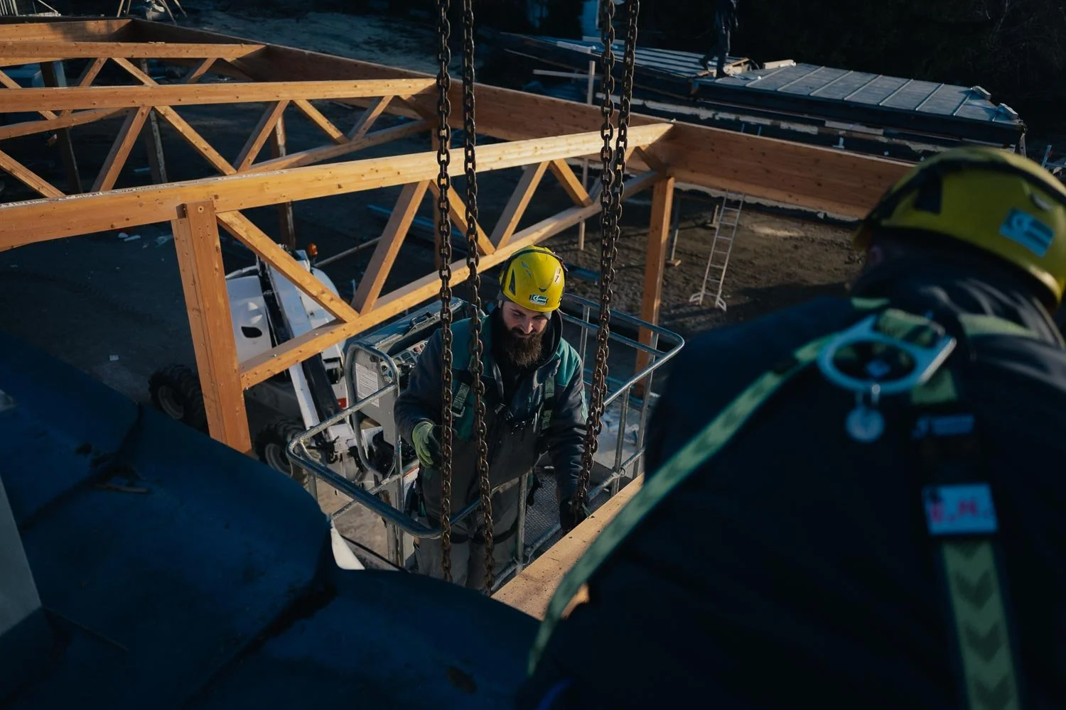 Dokumentation der Demontage einer historischen Holzkonstruktion durch Leyrer und Graf Holztechnik in Hollabrunn.