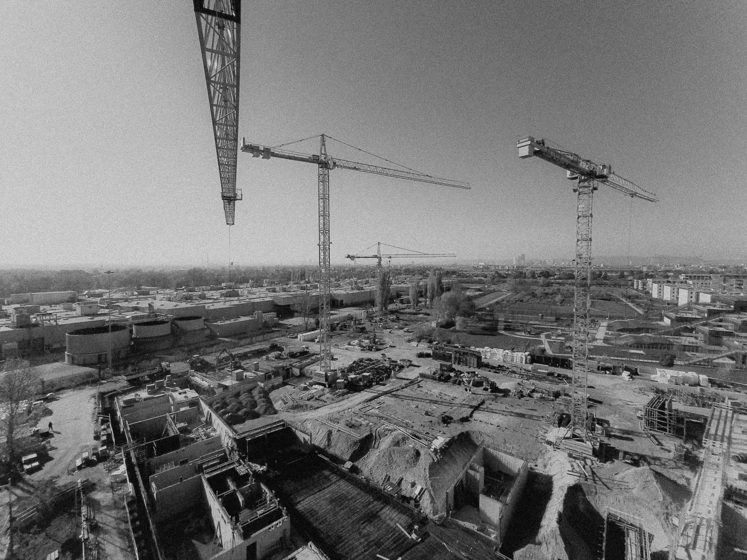 Baustellenfotos Under Construction vom neuen Zentralberufsschulgebäude in der Seestadt in Wien für PORR