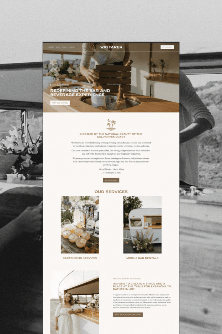 Wayfarer Mobile Bar Custom Web Design — HERSTED HERTZ