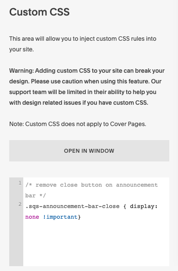 How to Create and Style an Announcement Bar in Squarespace — HERSTED HERTZ