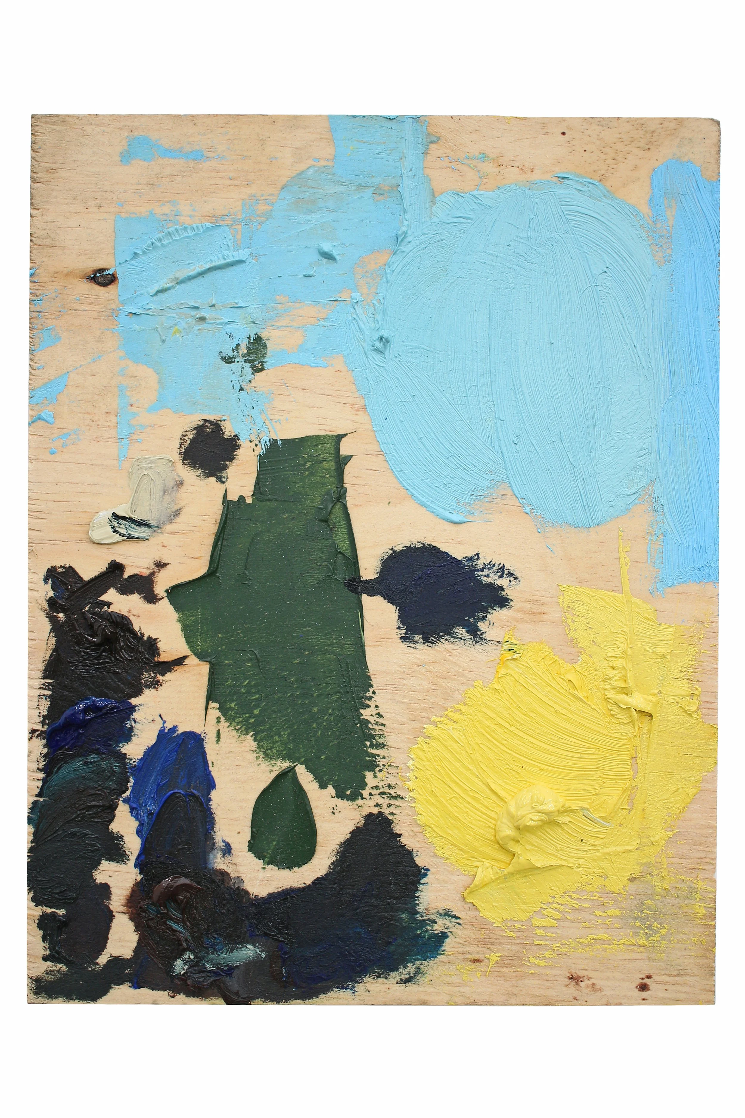untitled (palette painting), 2026, oil on wood