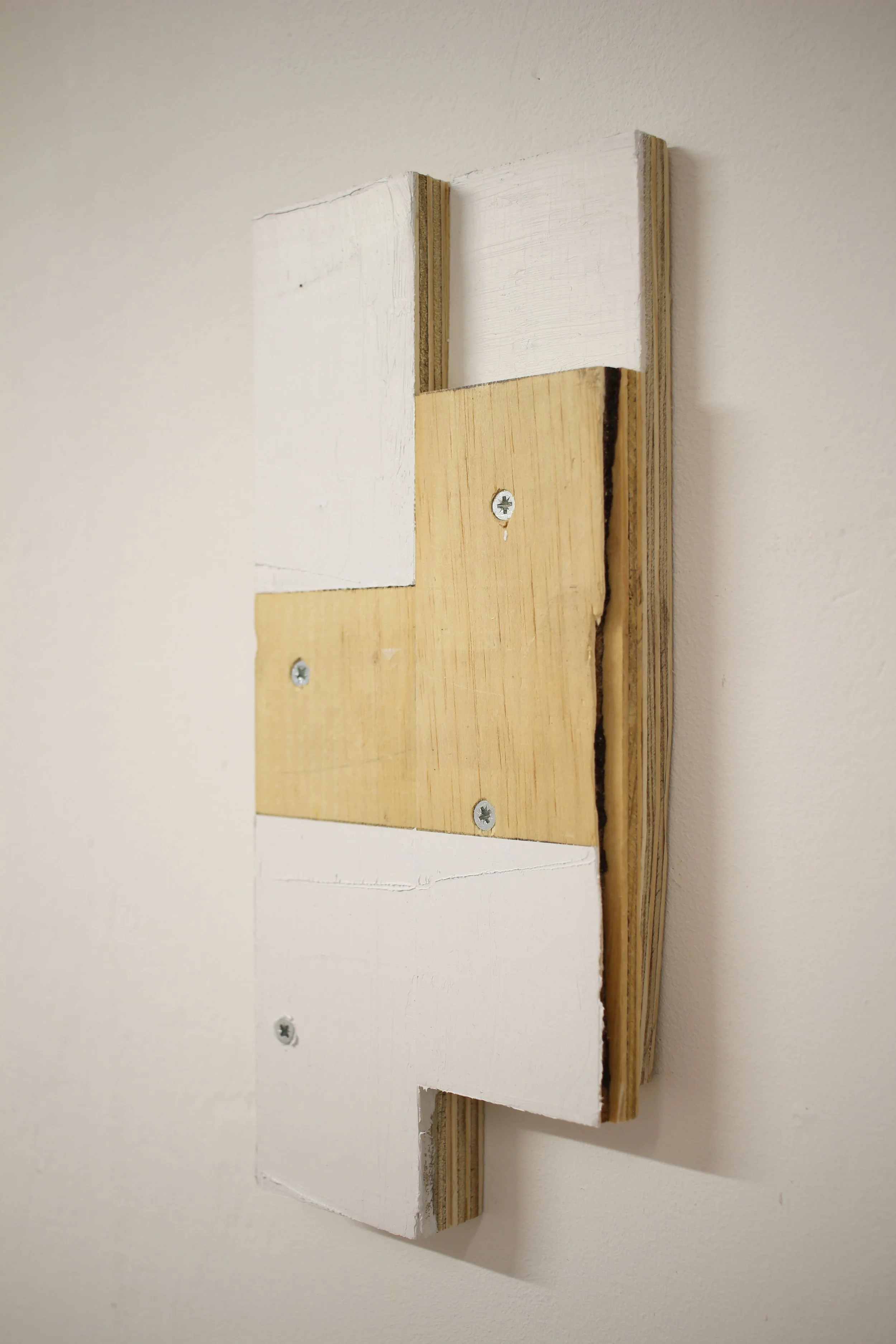 untitled (for Robert ) / 2026 / oil on found wood pieces/screws