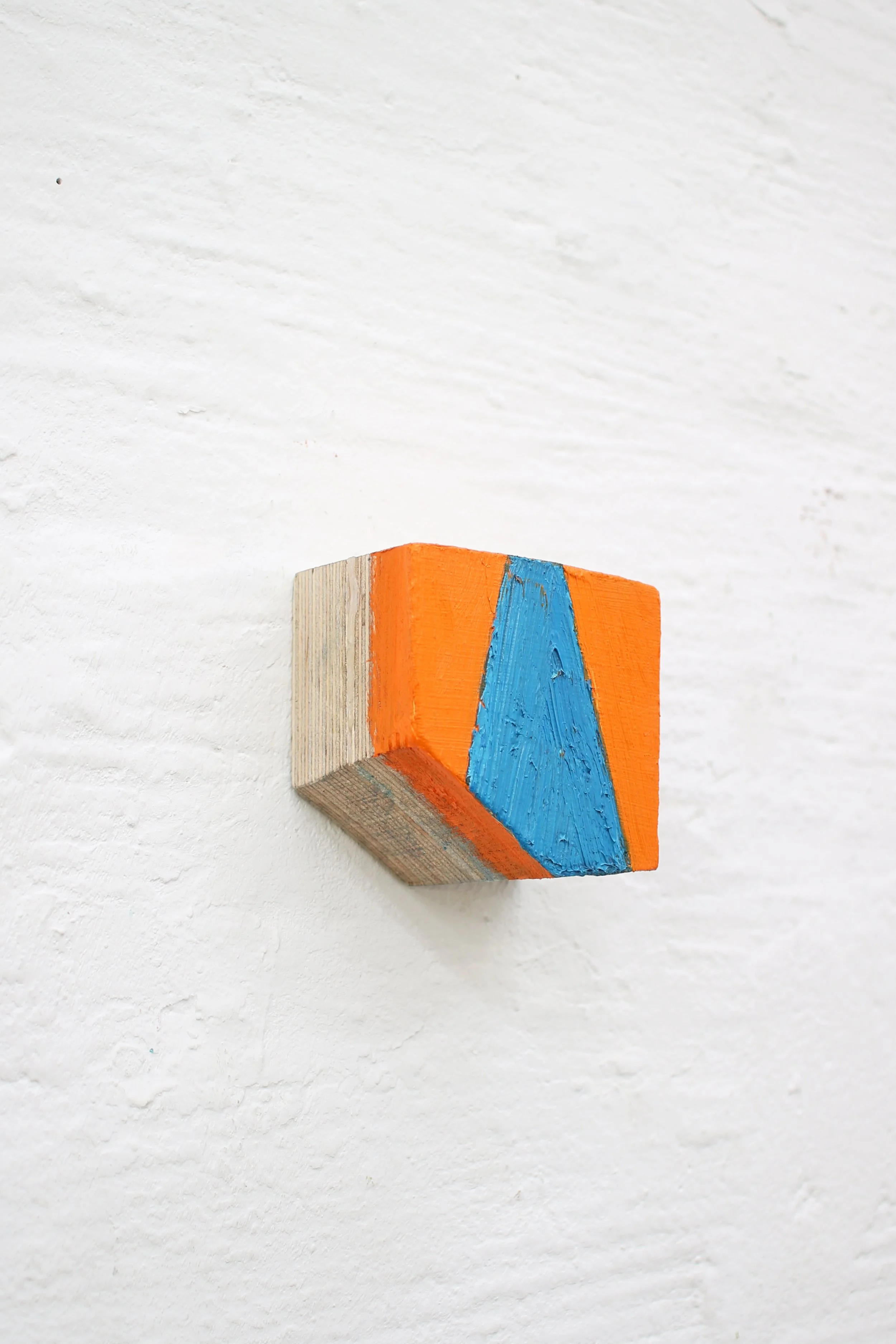 small sunrise, 2026, oil on found wood