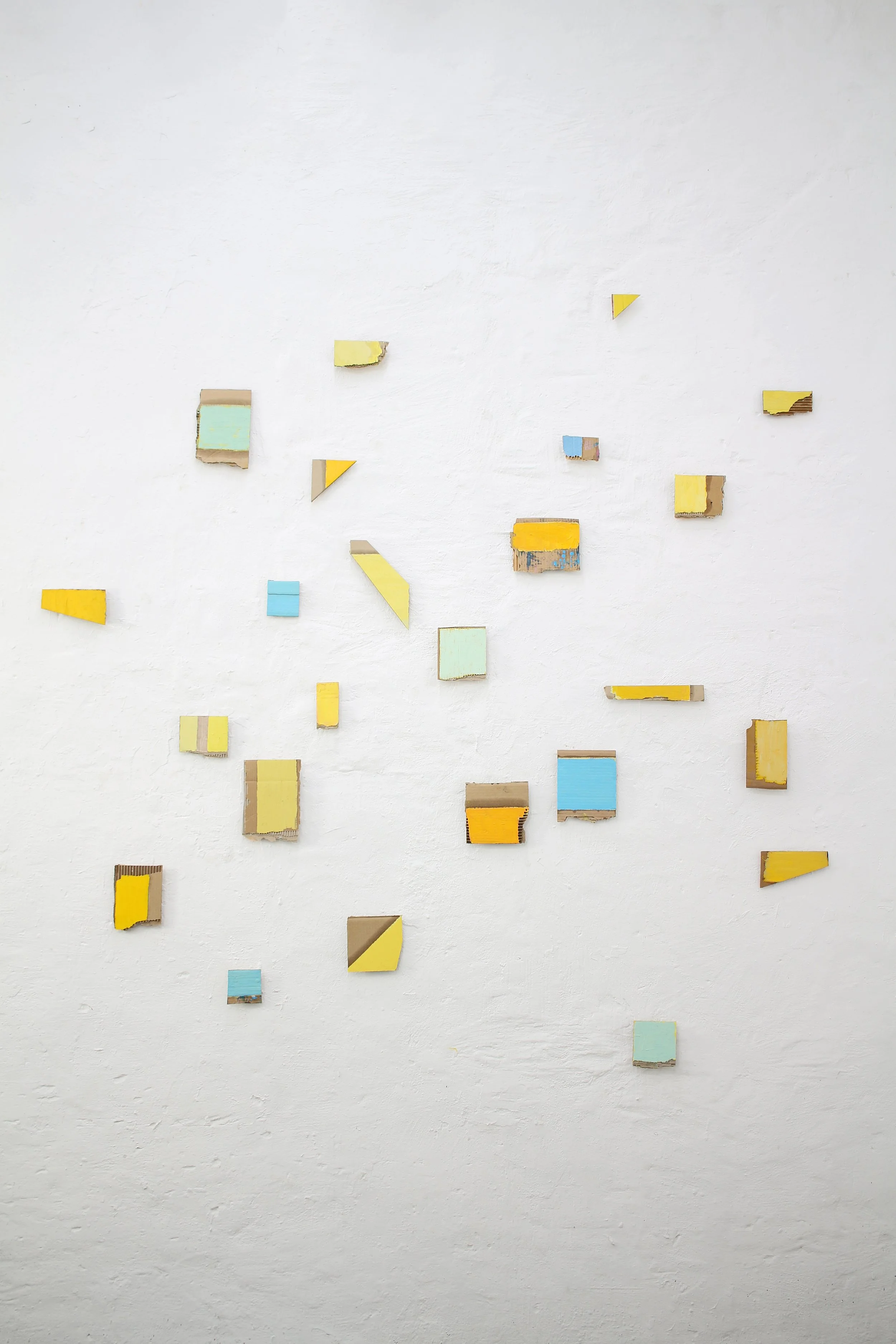 Mauersegler / 2026 / acrylic/oil on carton / 24 pieces