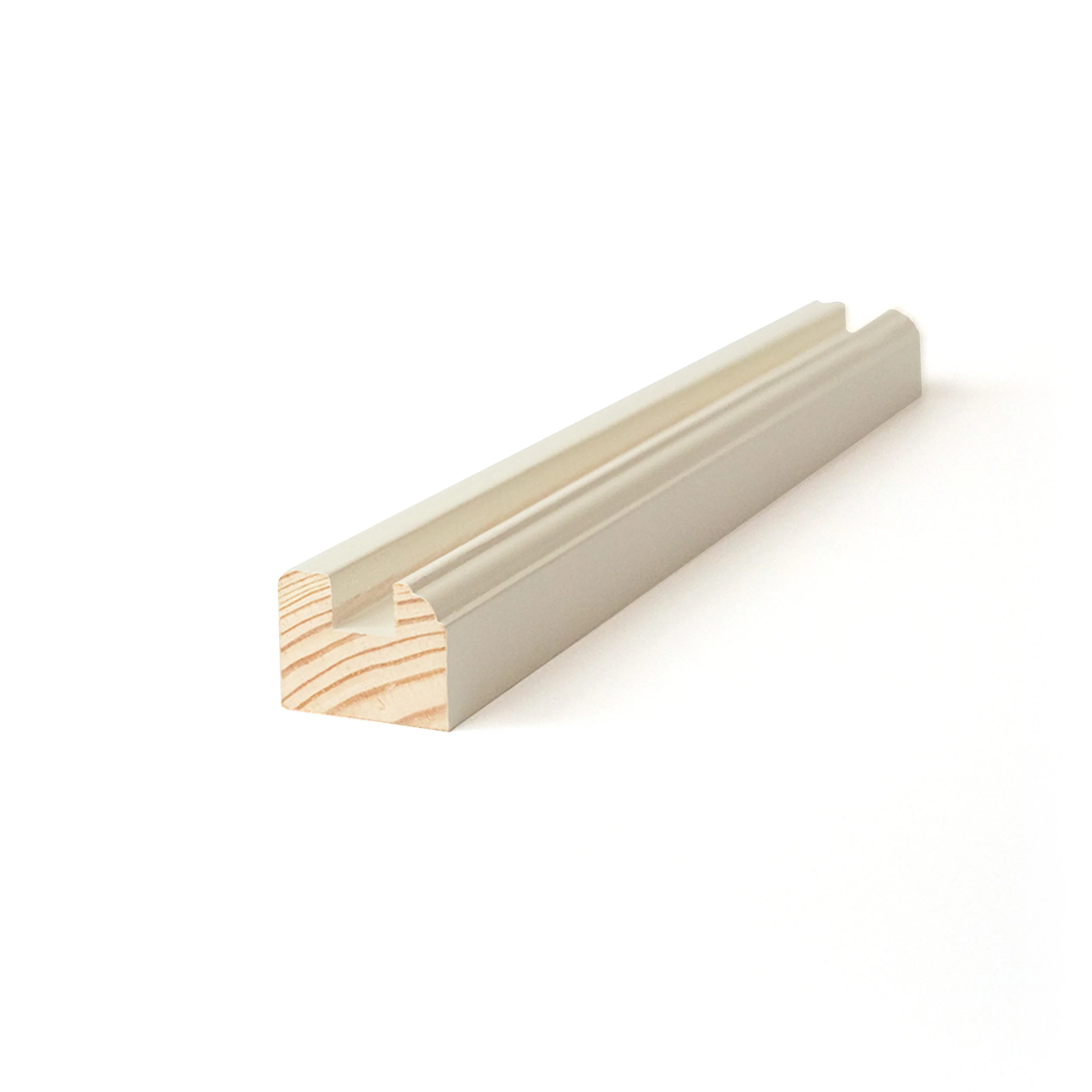 U-profile, pine, 21x27 mm, painted white