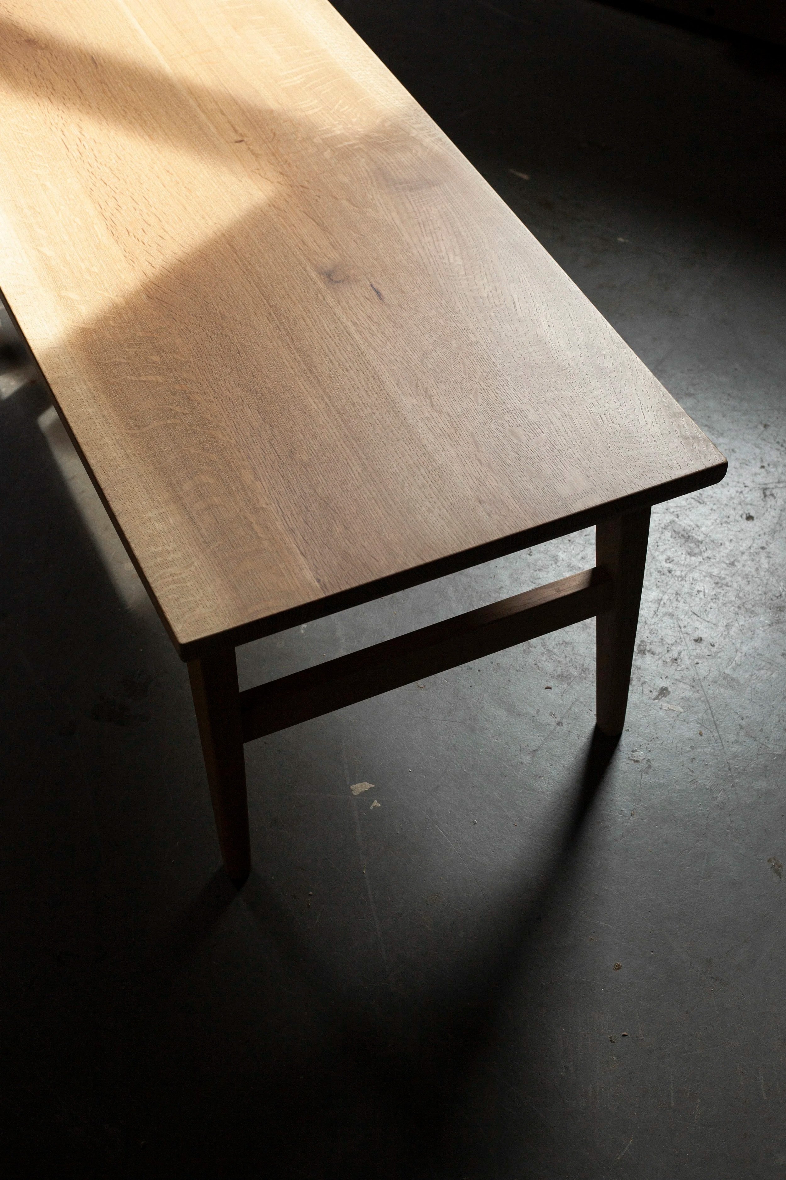 reclaimed quarter-sawn white oak coffee table