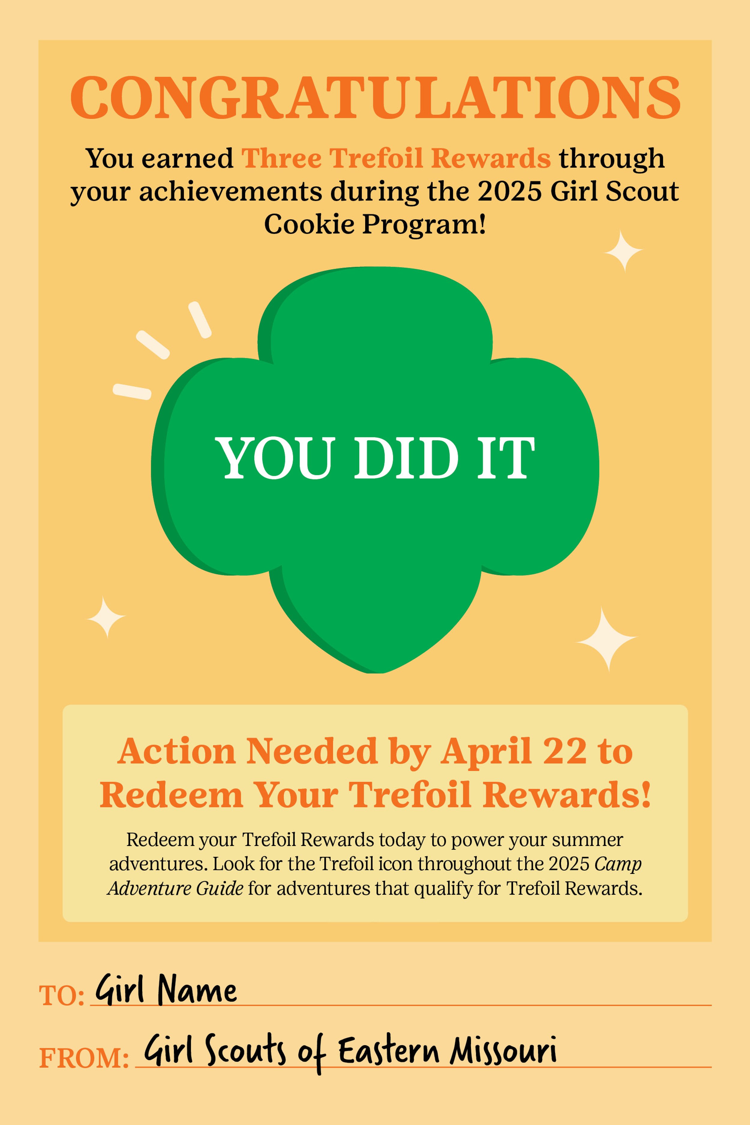 Three Trefoil Reward Postcard_Front