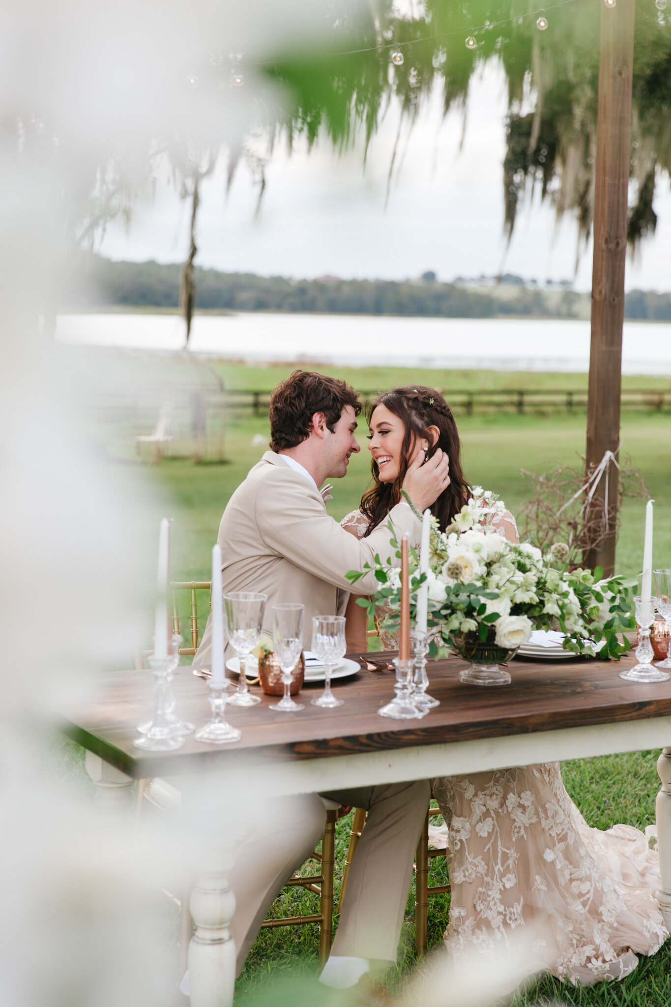 Outdoor rustic sweetheart table bride and groom wedding photography.jpg