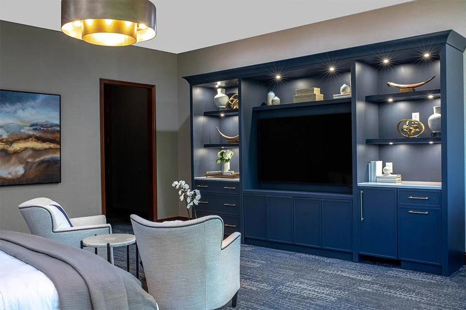 Navy custom built-in the brass accents Cleveland Ohio