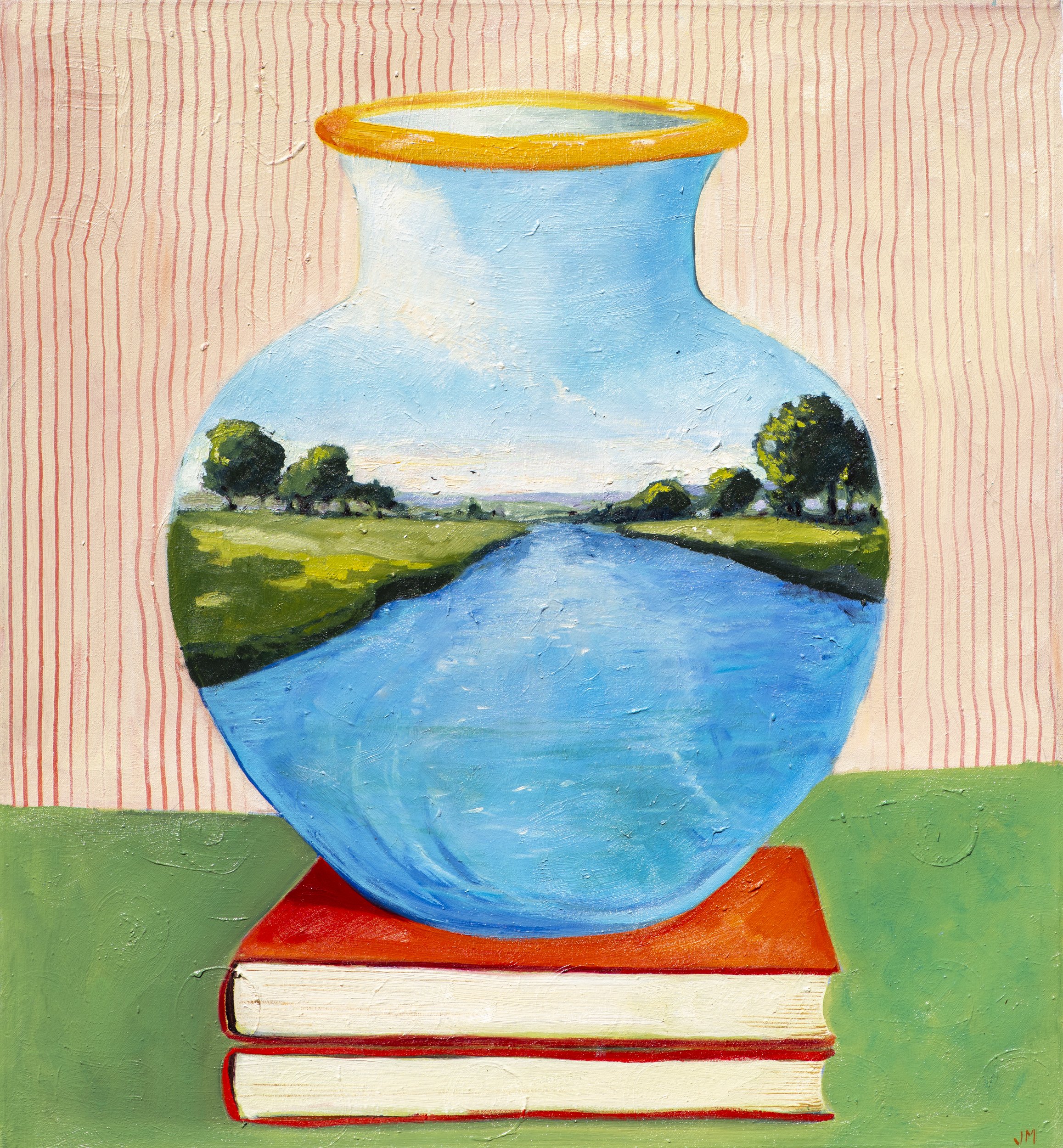 LANDSCAPE ON JAR WITH BOOKS, 2024 - 2026