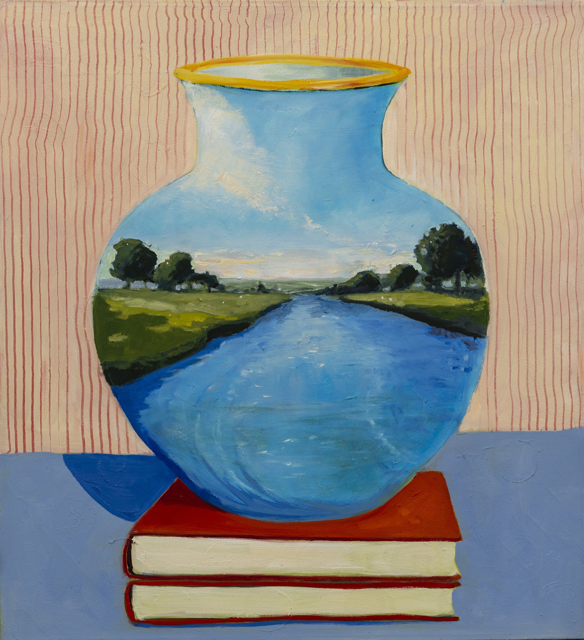 LANDSCAPE ON JAR WITH BOOKS, 2024