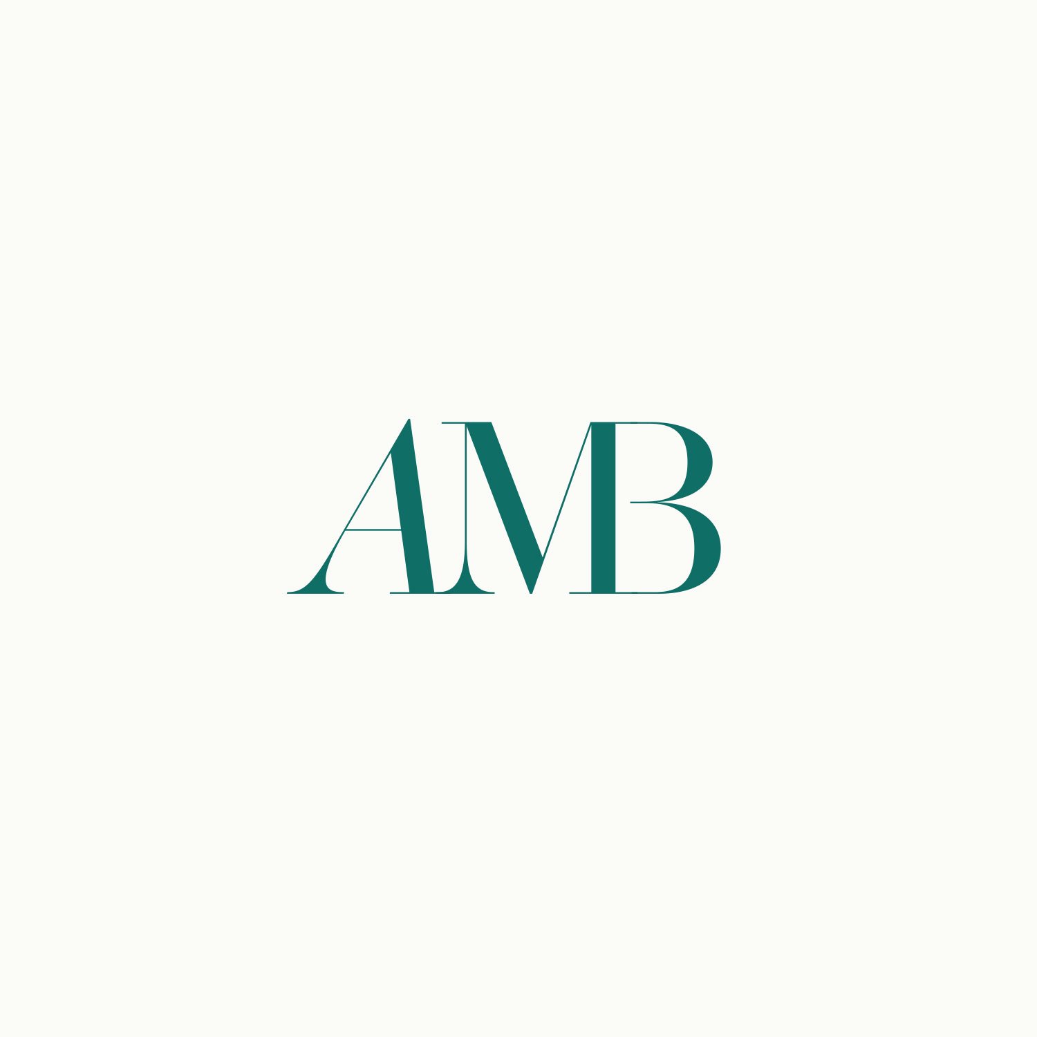 Monogram logo design for AMB, created by Mariposa Creative