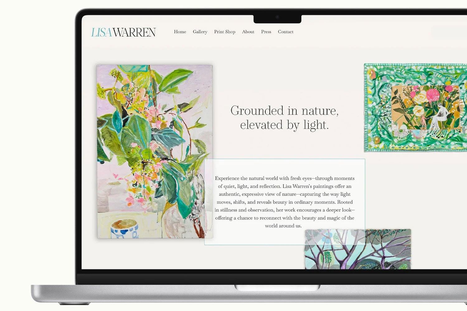Custom Squarespace website design for Lisa Warren Studio