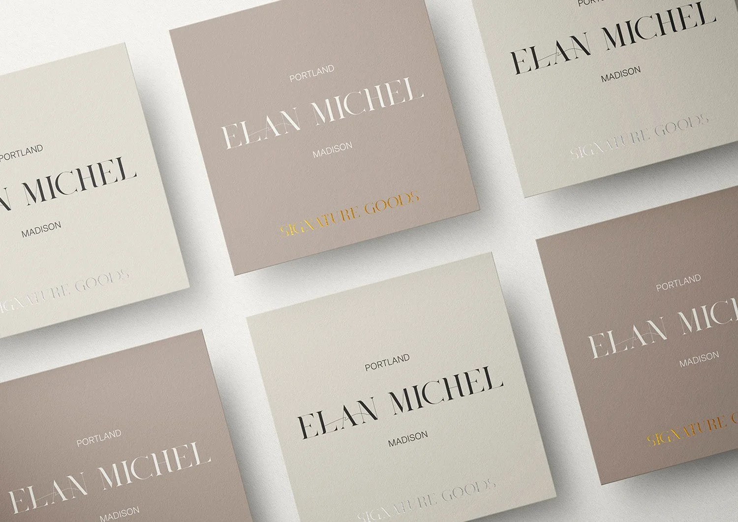 Graphic design and brand collateral for Elan Michel