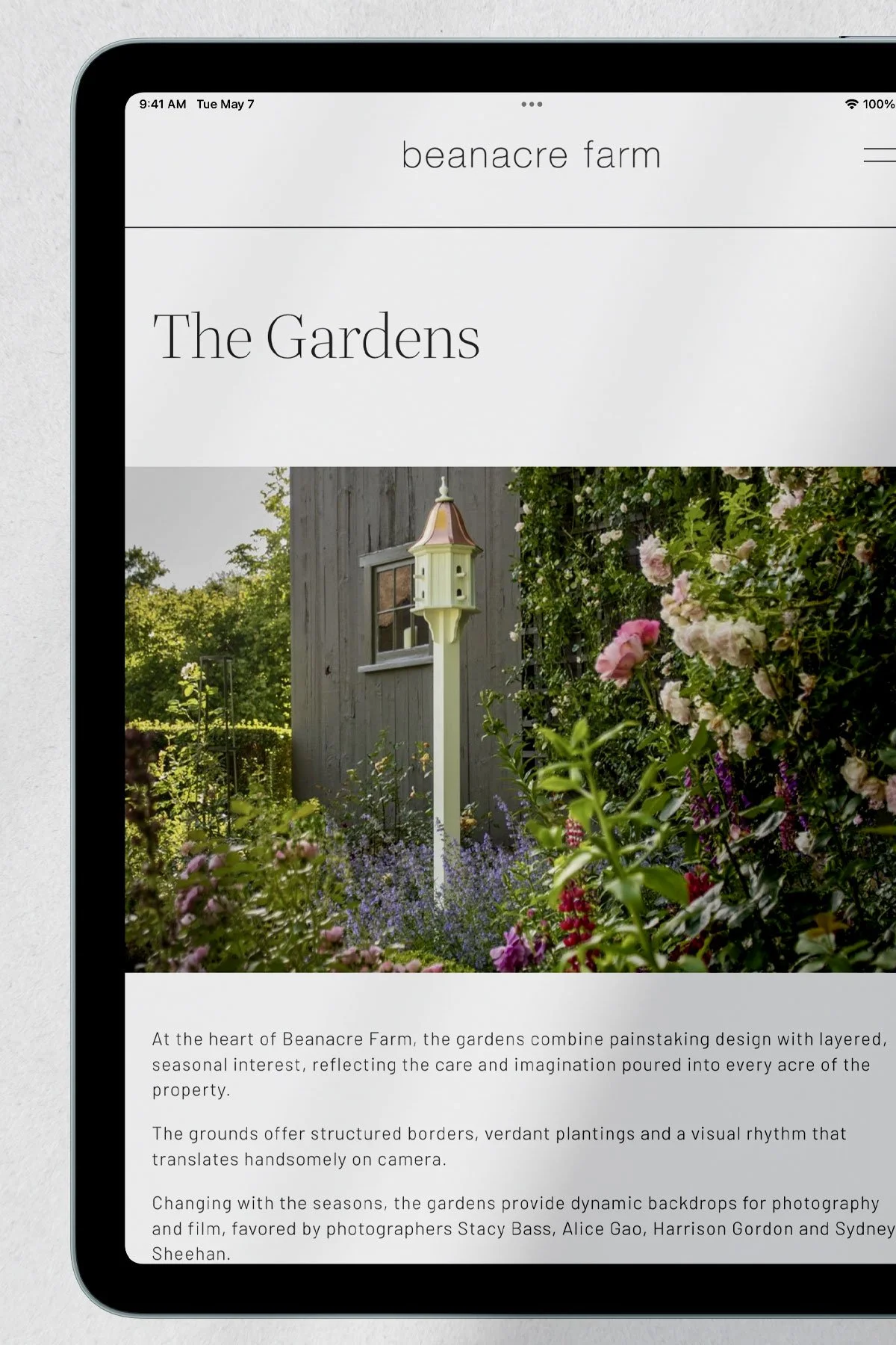 Custom website design for Beanacre Farm, a small business located in Fairfield CT