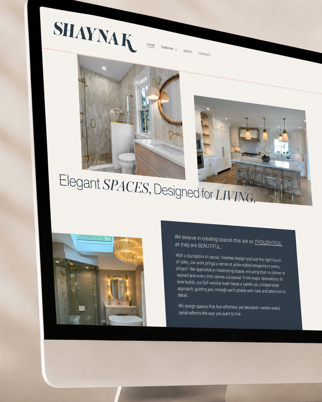 Custom Squarespace website design for Shayna K Designs