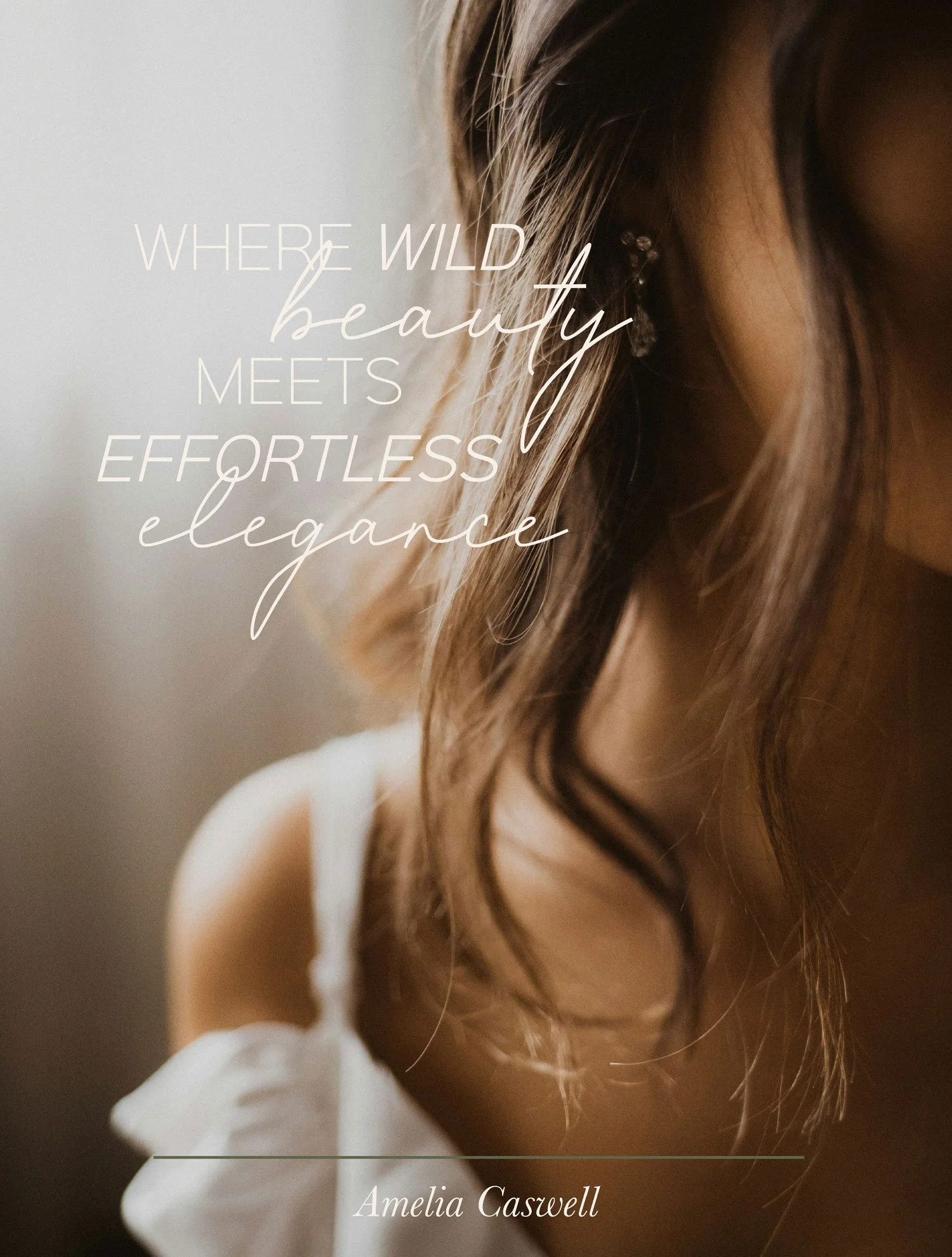 Editorial brand design for Amelia Caswell, featuring typography and visual direction