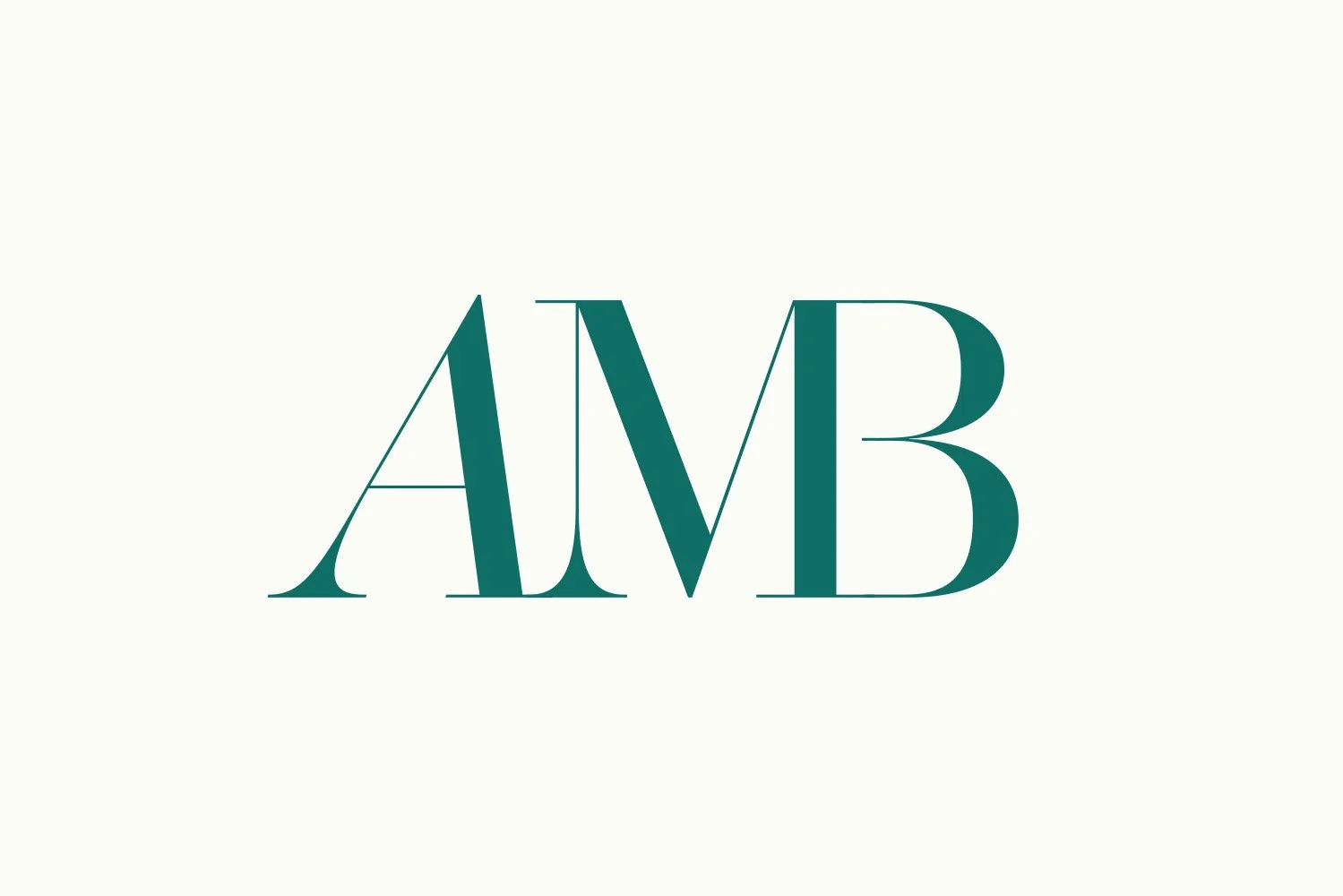 Monogram logo design for AMB, created by Mariposa Creative