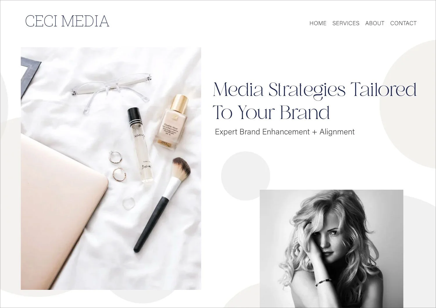 Custom Squarespace website for Ceci Media in Fairfield CT