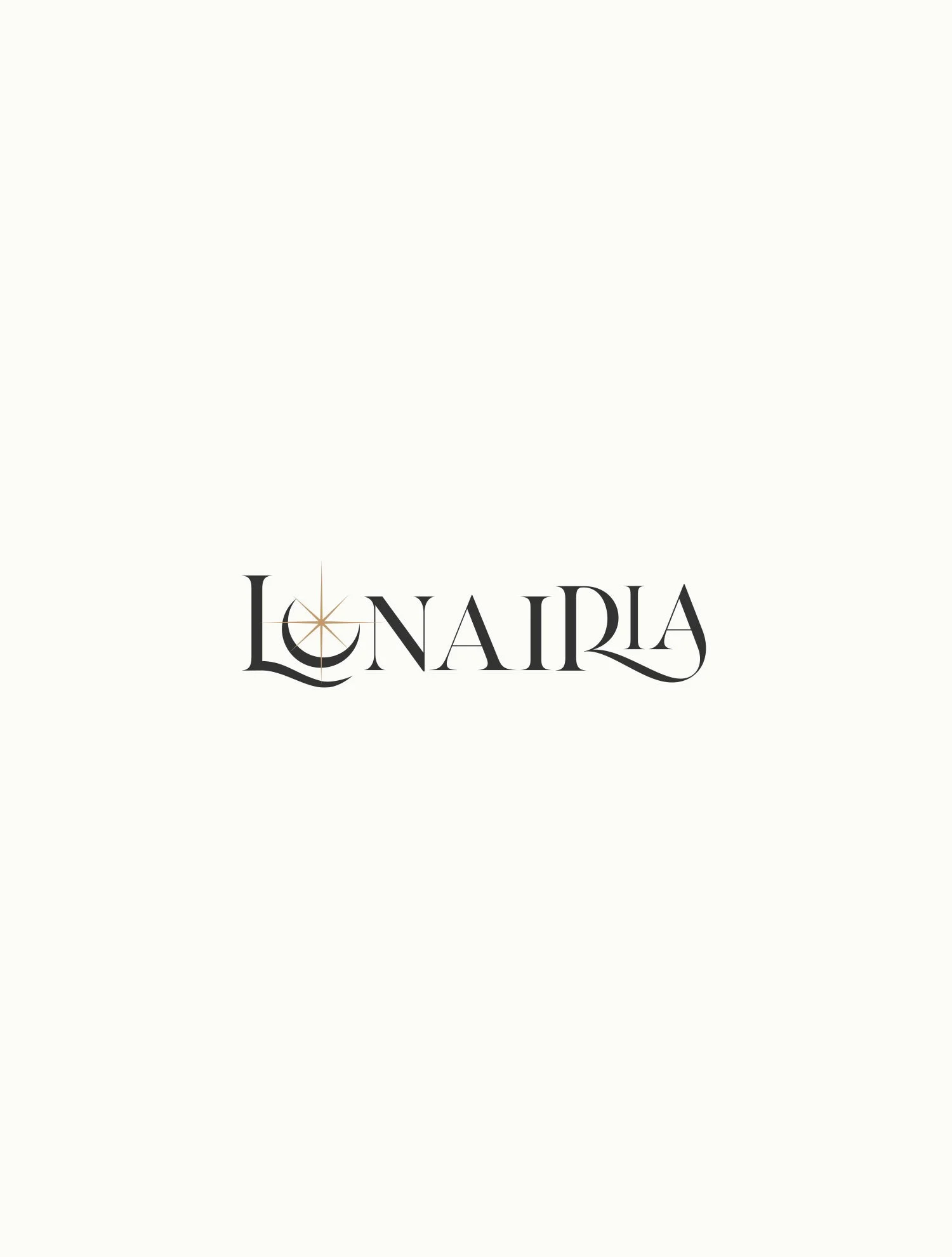 Brand identity design for Lunairia, including logo and printed materials