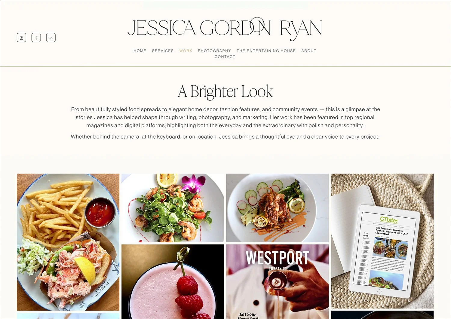 Custom Squarespace website design for Jessica Gordon Ryan