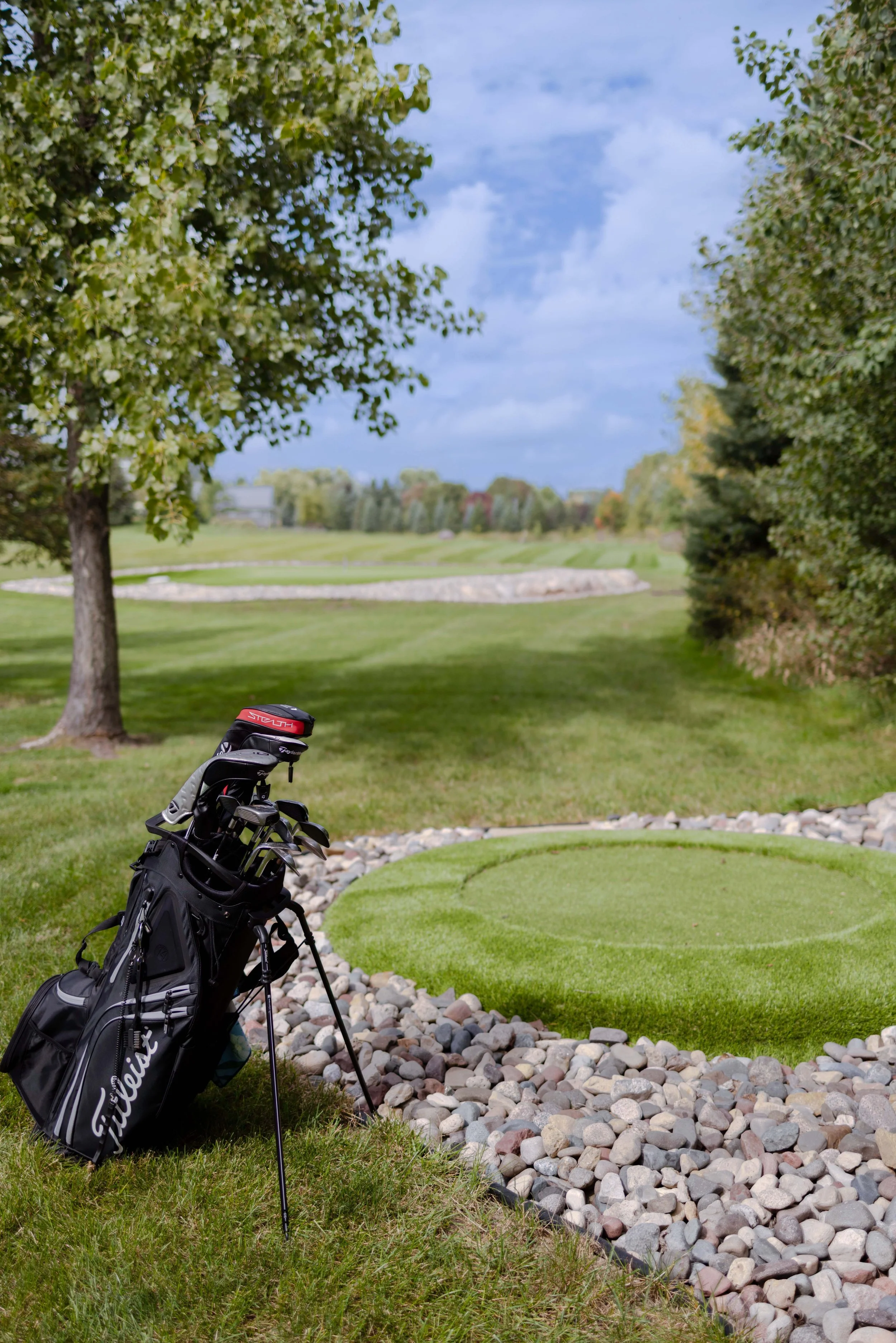 Custom backyard golf green installed in collaboration with GreenImage Golfscapes. 