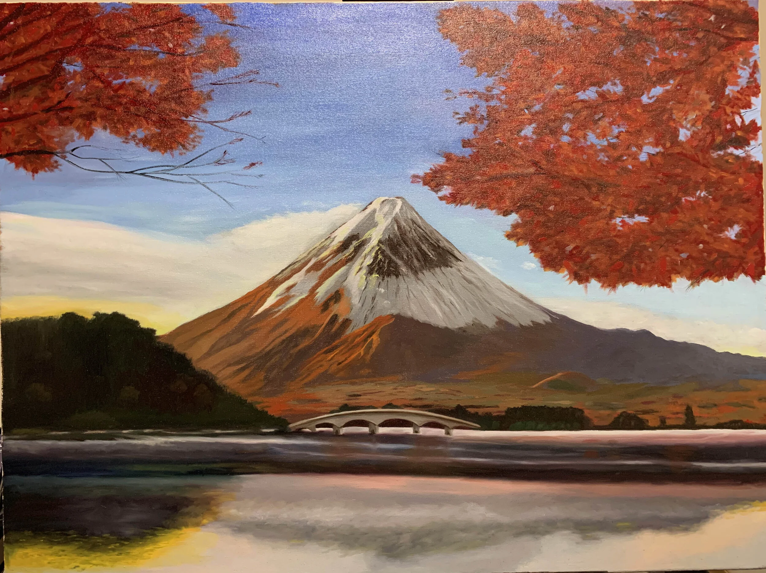 Mt. Fuji Oil on cotton 30x40
