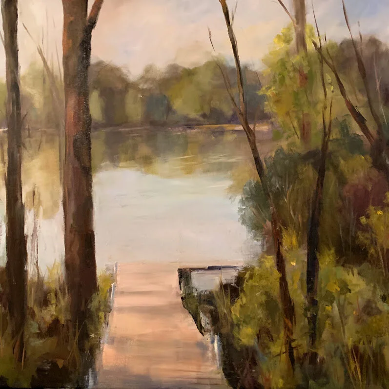 At the End of the Dock - Oil Plein Air