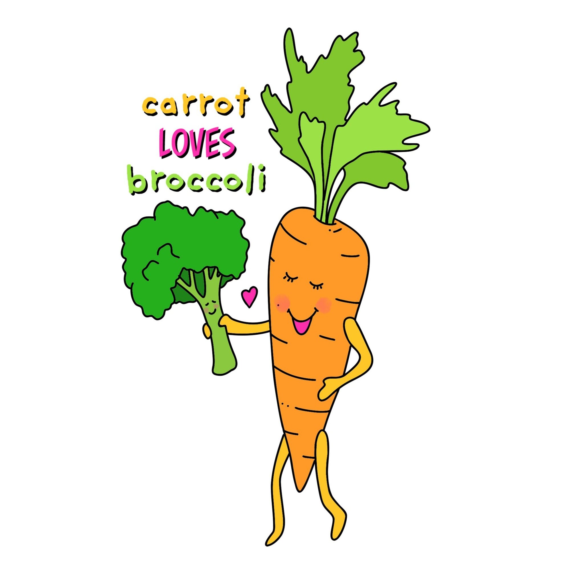 Carrot Loves Broccoli - Sticker