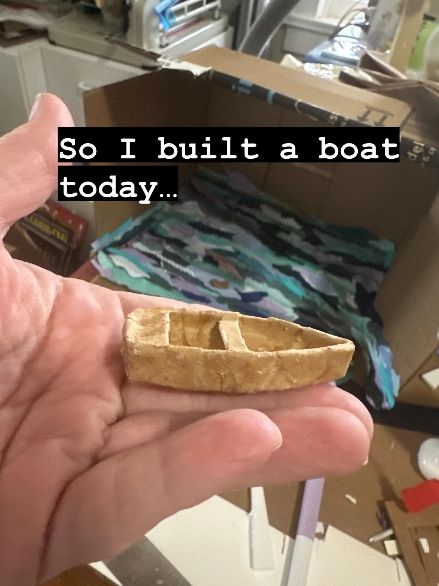 Athletes in Milan winning medals got nothin on me! 

I built a whole boat!

I&rsquo;d like the thank the matboard and brown paper scraps, the @elmersproducts Elmer&rsquo;s glue all, and my @cricut detail knife for making this achievement possible! 

