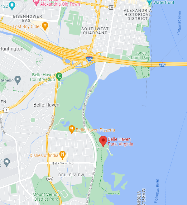 a map of the location of belle haven park