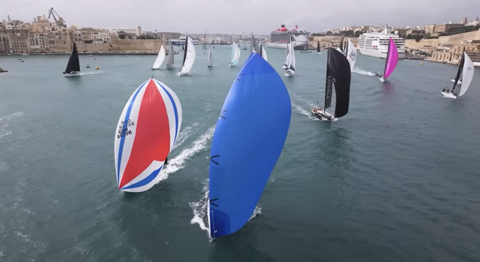 Middle Sea race downwind spinnaker start