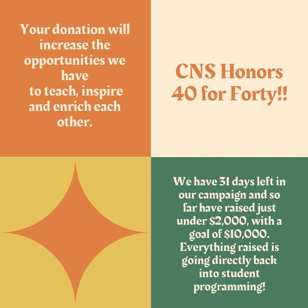 Help support CNS Honors students and their academic careers!! Copy and paste the link below or click on the one in our bio to make a donation to our Hornraiser. Your support is so important and is what keeps CNS Honors and Dean&rsquo;s Scholars runni