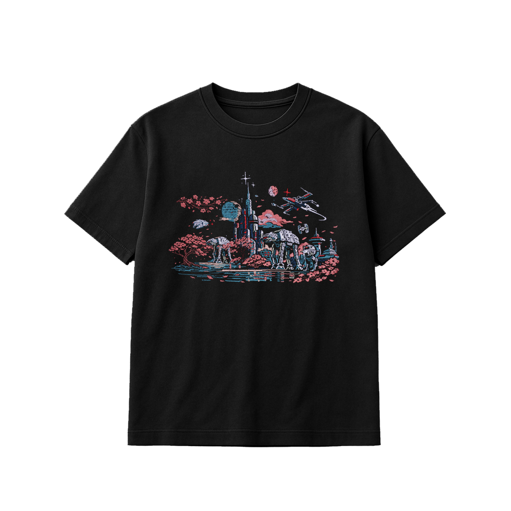 SAKURA CITY HANDMADE  EMBROIDERED BLACK [Choose option: Tee, LS, Sweatshirt, Hoodie]